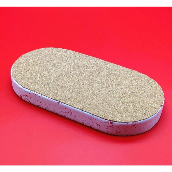 Oval Trinket Tray Red Terrazzo 7 Inches Handmade NEW - Picture 5 of 5